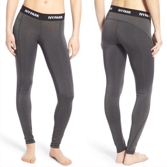 Ivy Park Leggings Grey Medium Name on Waistband Shimmery - Picture 1 of 14